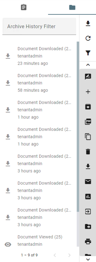 detailed document history.