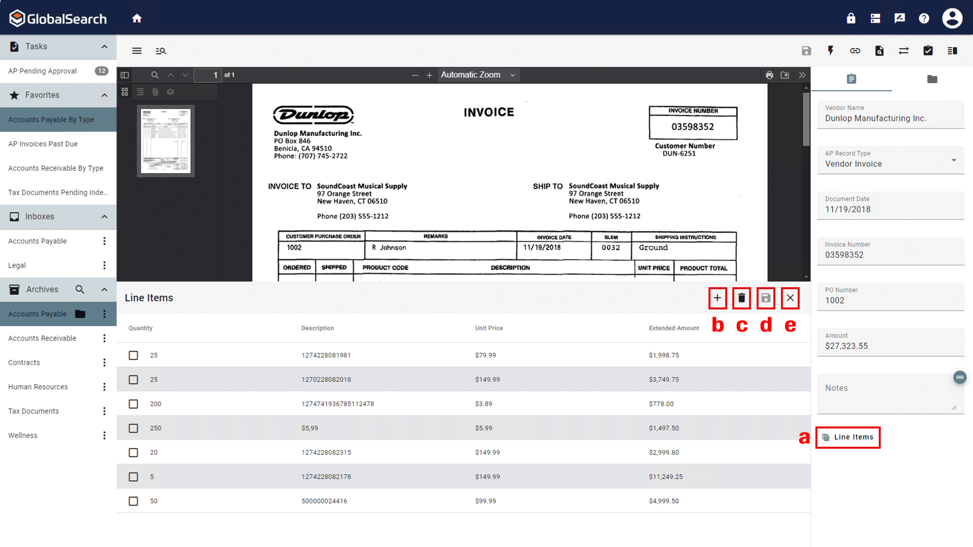 Table data expanded with the add, delete, save, and close options in the top right corner of the data table.