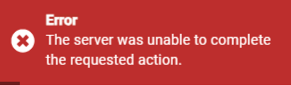 Error message about the unsuccessful merge.