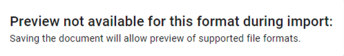 Unsupported file format message when indexing.